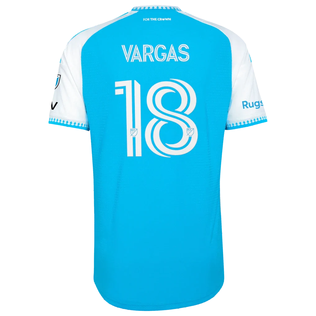 Kerwin Vargas Charlotte FC adidas 2026 Carolina Kit: Crowns Up On-Field Authentic Patch Jersey - Blue