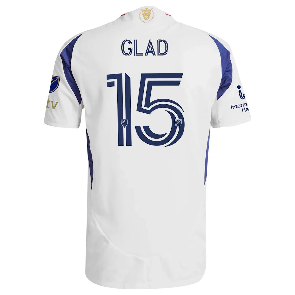 Justen Glad Real Salt Lake adidas 2025 Grid City On-Field Authentic Jersey - White