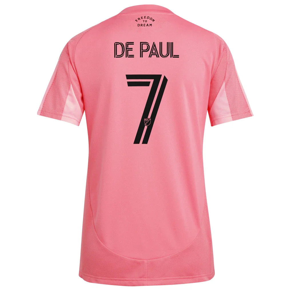 Rodrigo De Paul Inter Miami CF adidas Women's 2025 Euforia Replica Player Jersey - Light Pink