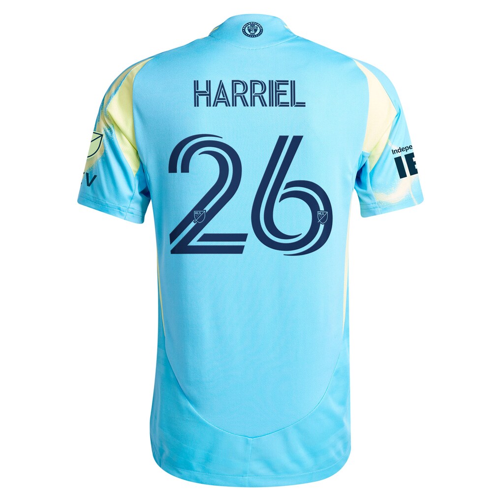 Nathan Harriel Philadelphia Union adidas 2025 The Voltage Kit On-Field Authentic Jersey – Blue