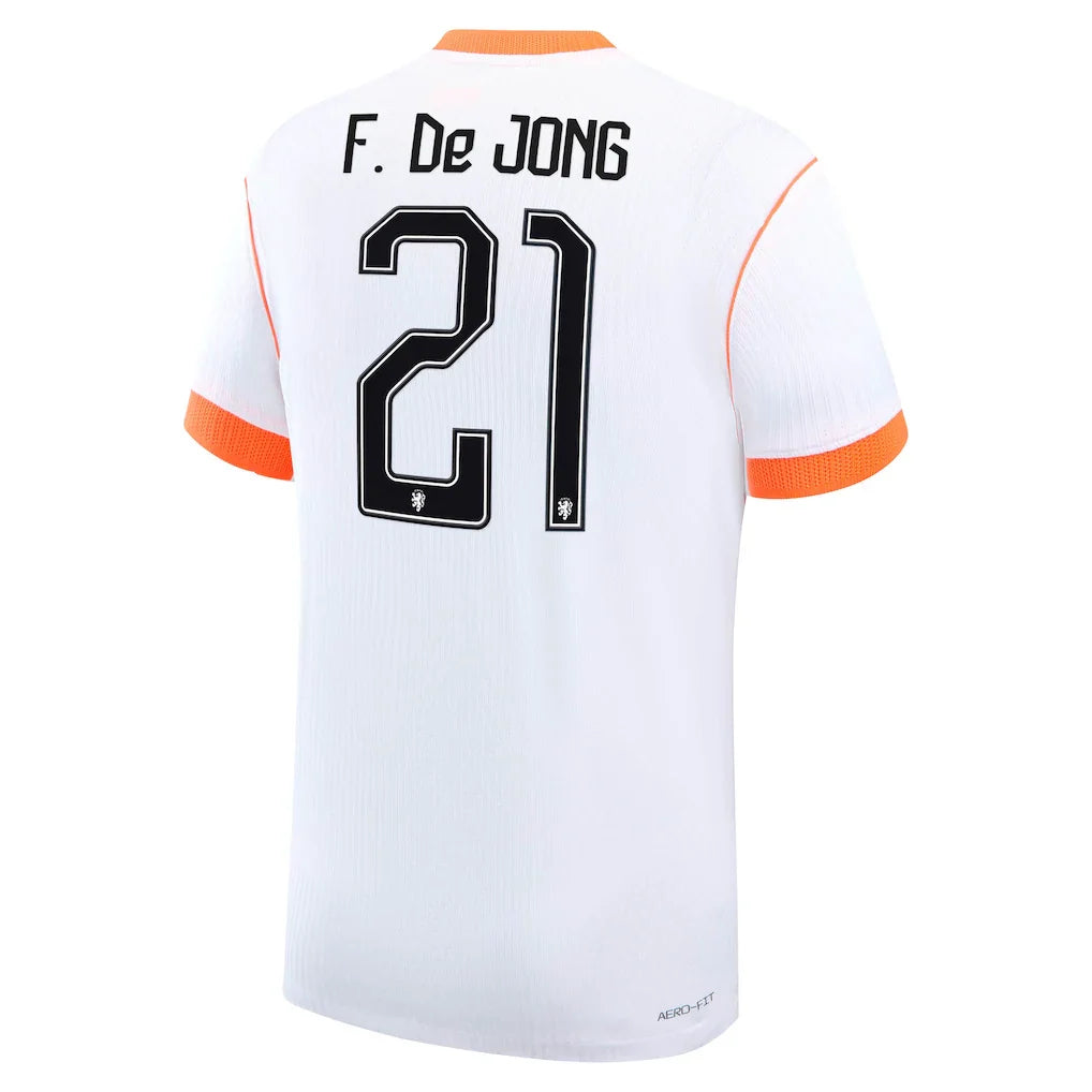 Frenkie de Jong Netherlands National Team Nike 2026 Away Match Authentic Jersey - White