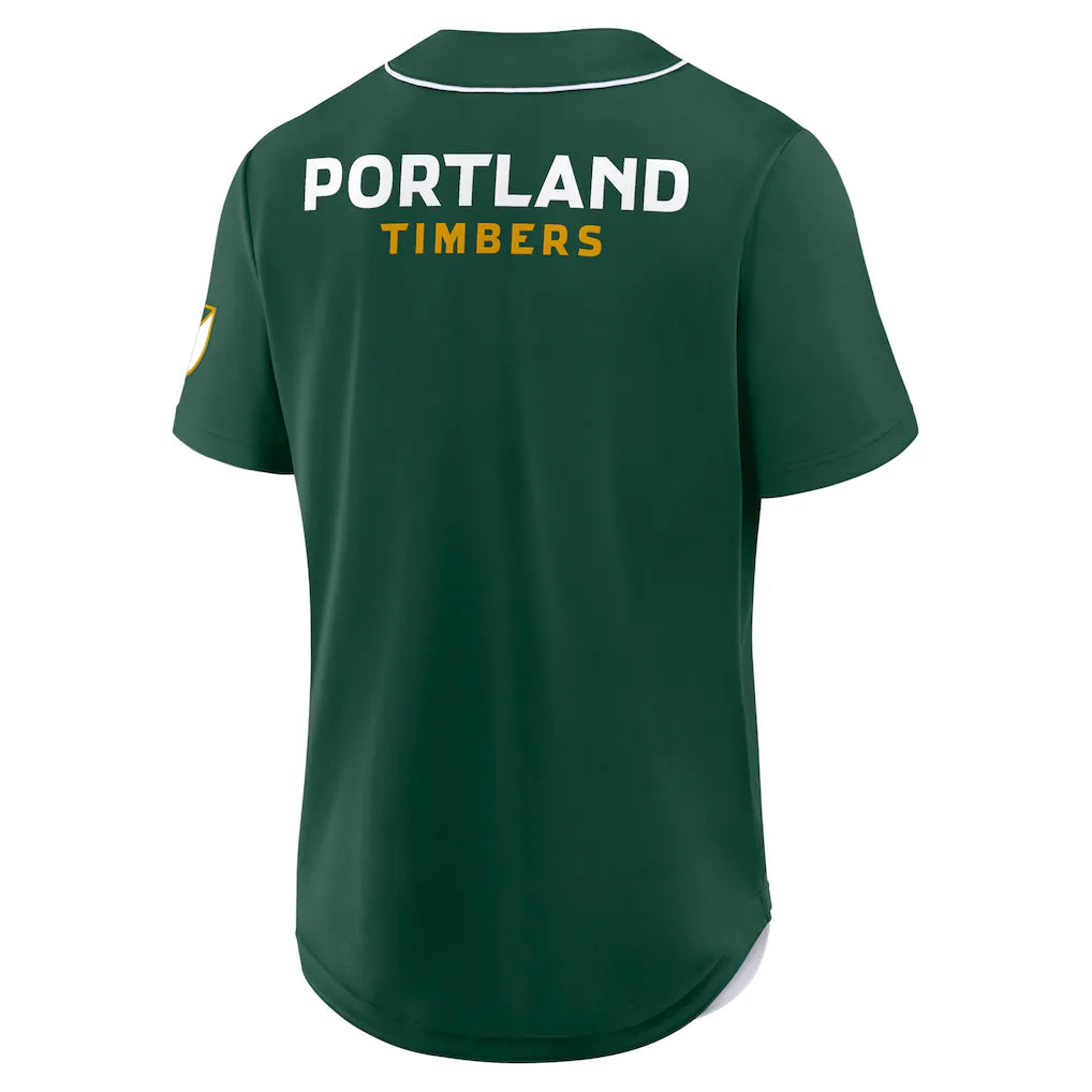 Portland Timbers Fanatics Injury Time Baseball Jersey - Green