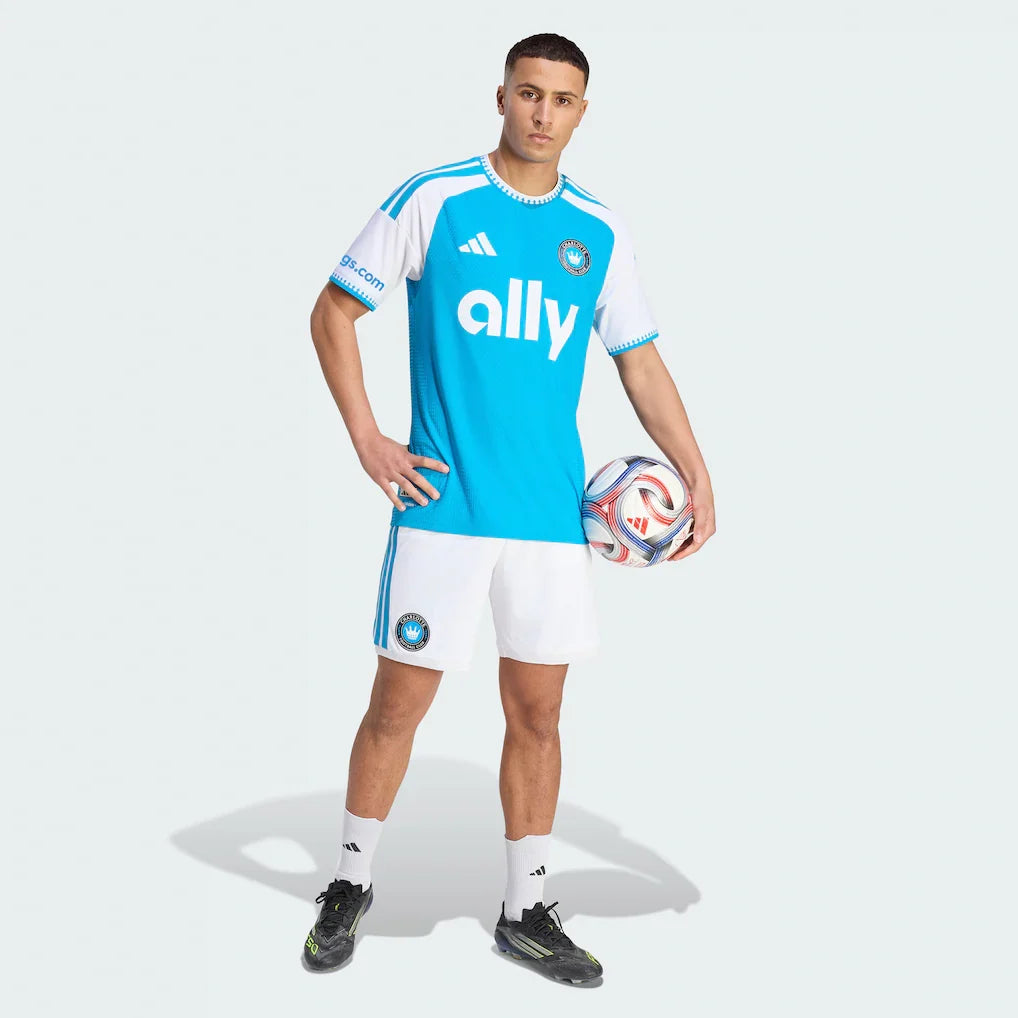 Charlotte FC adidas 2026 Carolina Kit: Crowns Up On-Field Authentic Patch Jersey - Blue