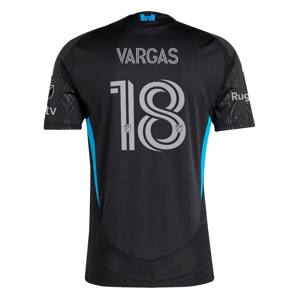 Kerwin Vargas Charlotte FC adidas 2025 Fortress Kit On-Field Authentic Jersey – Black