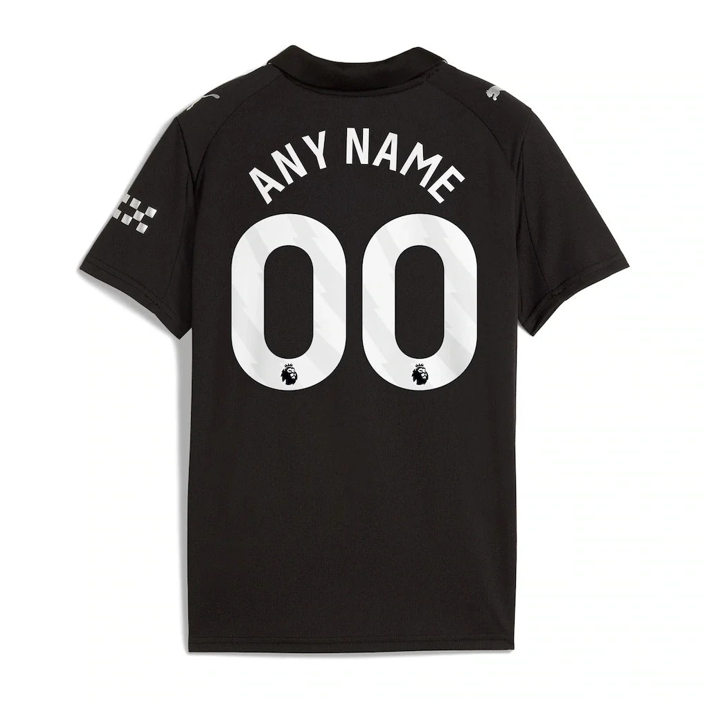 Manchester City Puma Youth 2025/26 Away Replica Custom Jersey - Black
