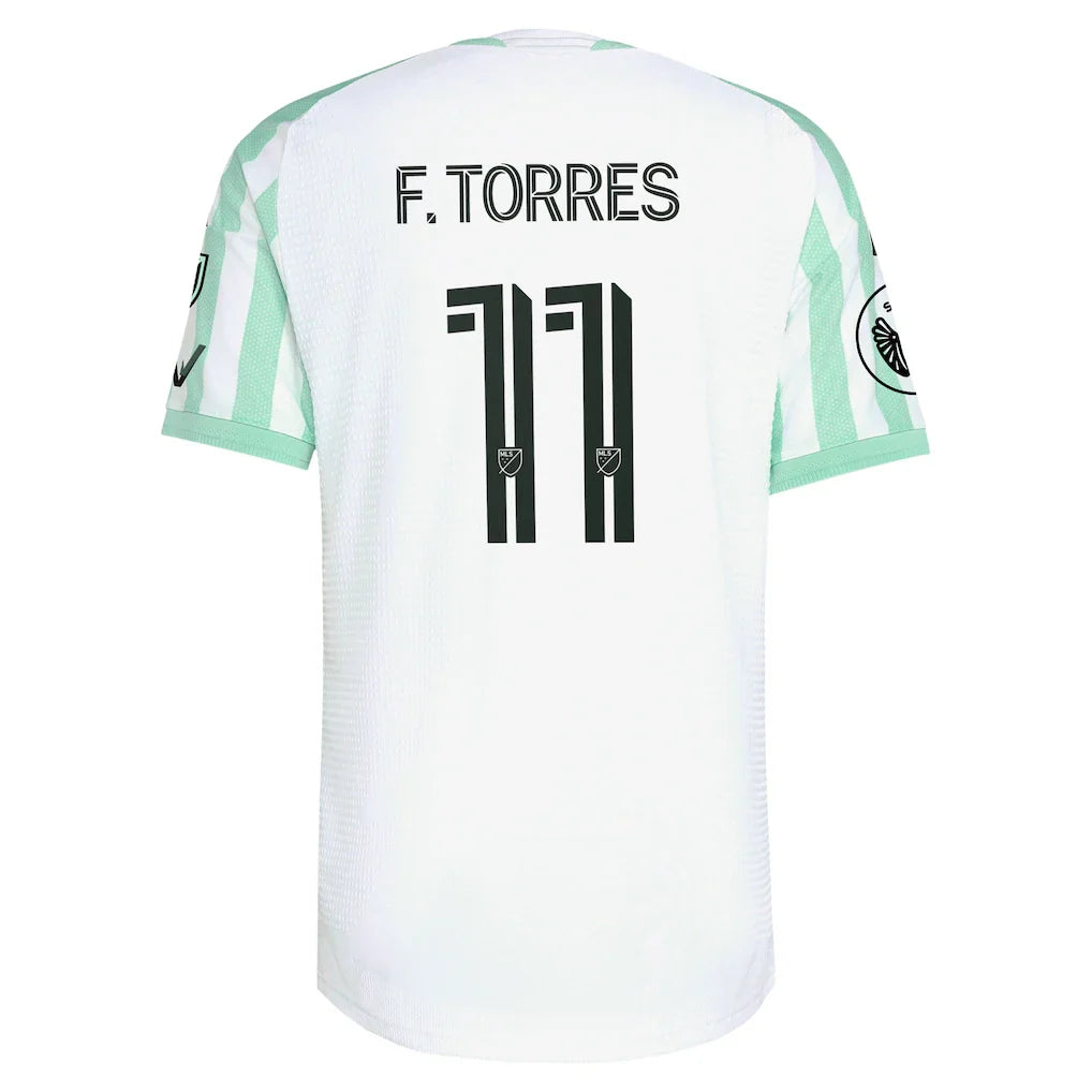 Facundo Torres Austin FC adidas  2026 The Rooted Kit On-Field Authentic Patch Jersey - White