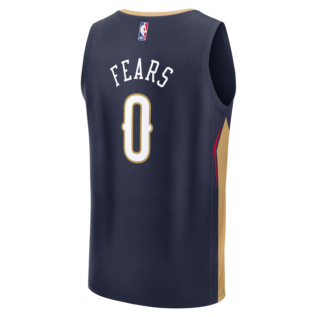 Jeremiah Fears New Orleans Pelicans Fanatics 2025 NBA Draft First Round Pick Fast Break Replica Jersey - Icon Edition - Navy