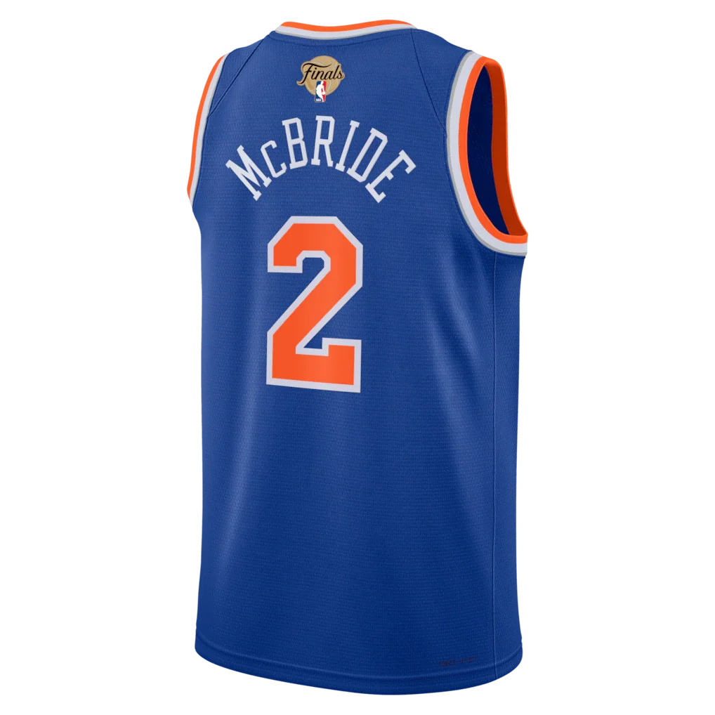 Miles McBride New York Knicks Nike Unisex 2026 NBA Finals Patch Swingman Jersey - Icon Edition - Blue