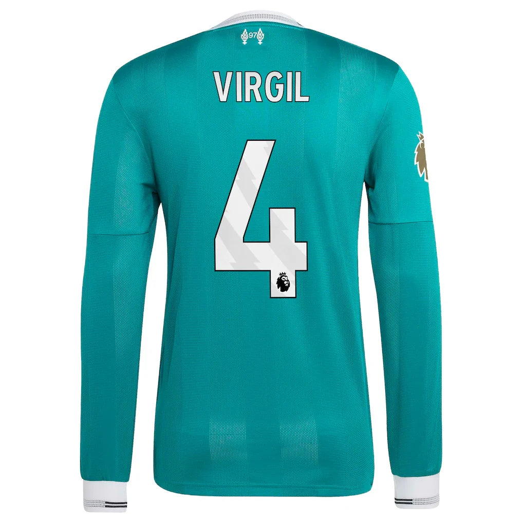 Virgil van Dijk Liverpool adidas 2025/26 Third Authentic Long Sleeve Player Jersey - Green