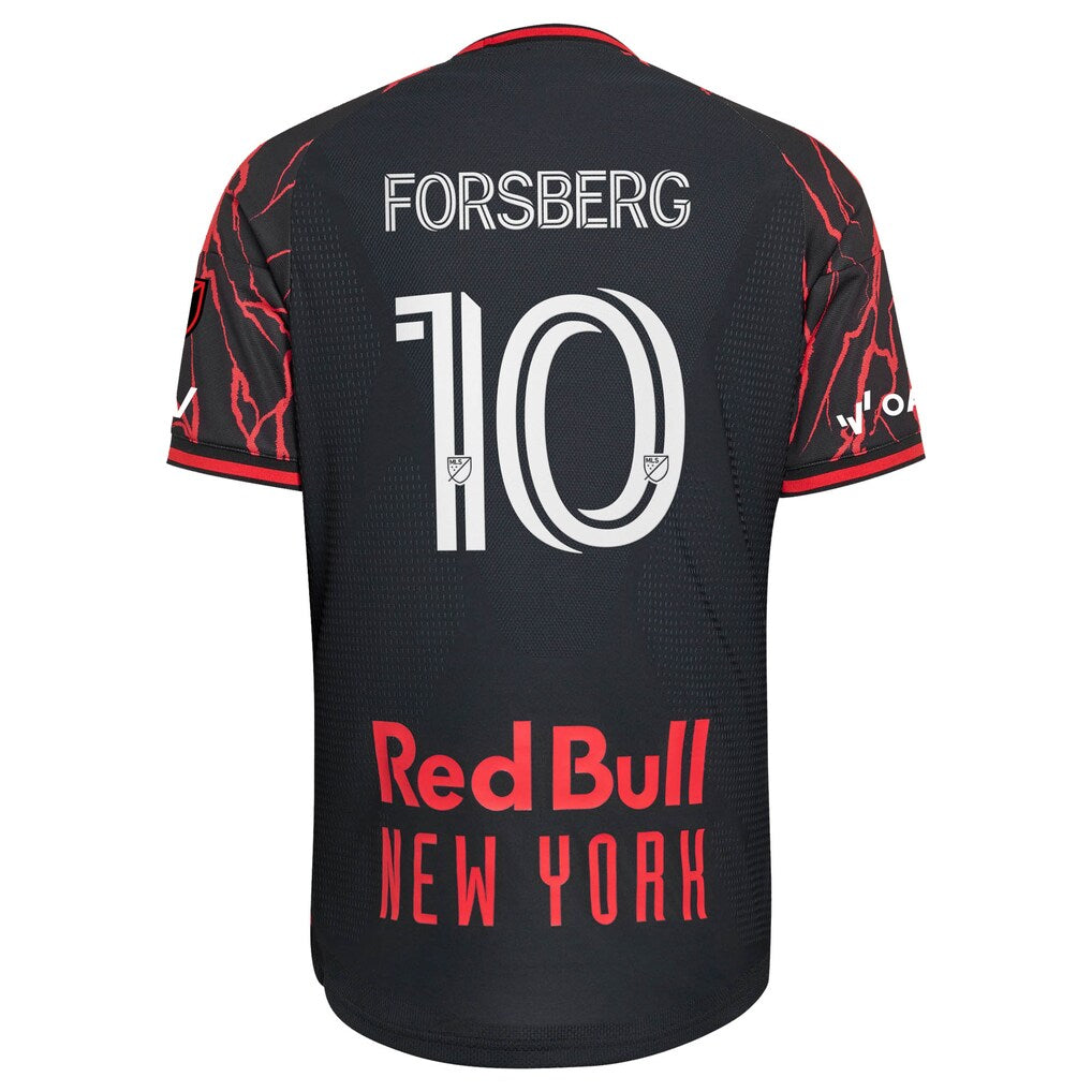Emil Forsberg New York Red Bulls adidas 2026 The Rooted Kit On-Field Authentic Patch Jersey - Black