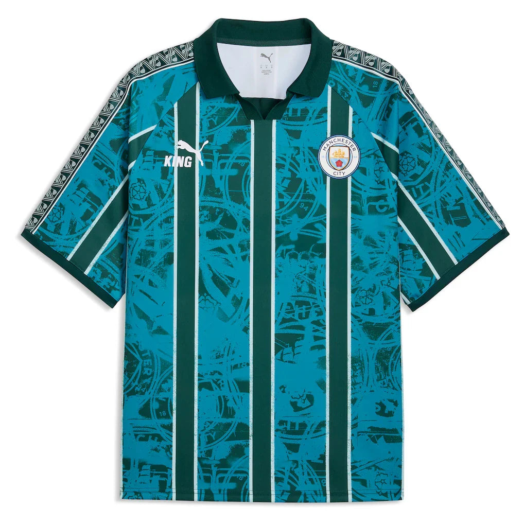 Manchester City Puma King Retro Fashion Jersey - Turquoise