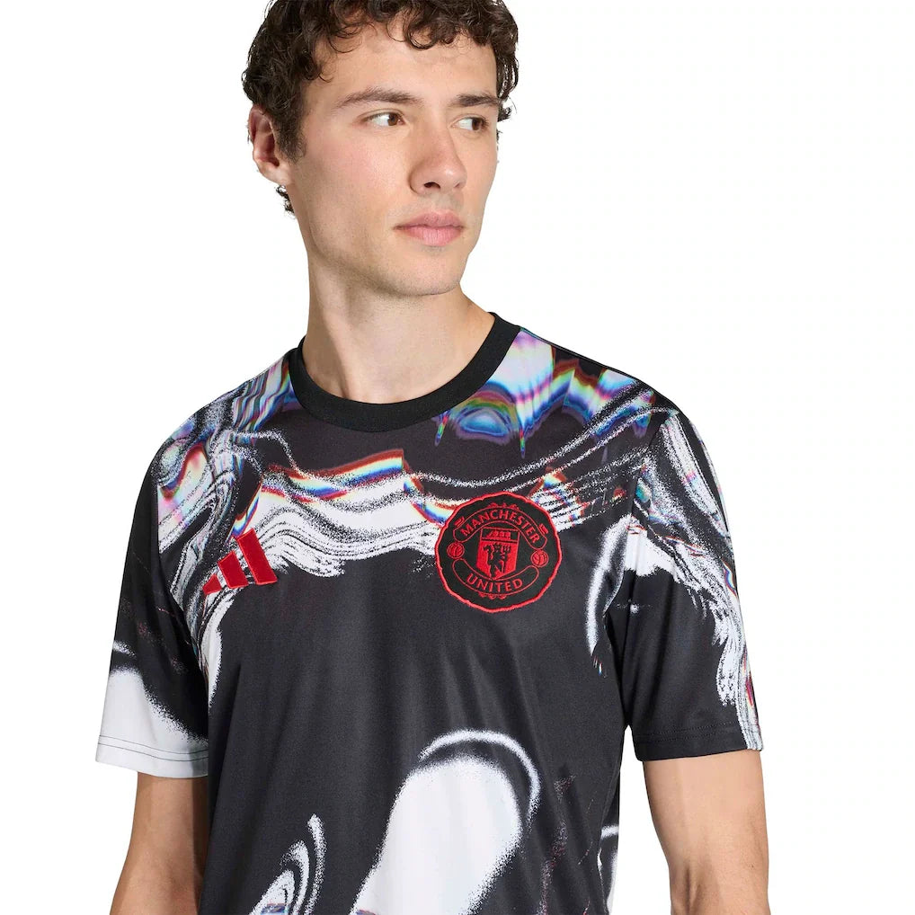 Manchester United adidas 2025/26 Pre-Match Training Jersey - Black