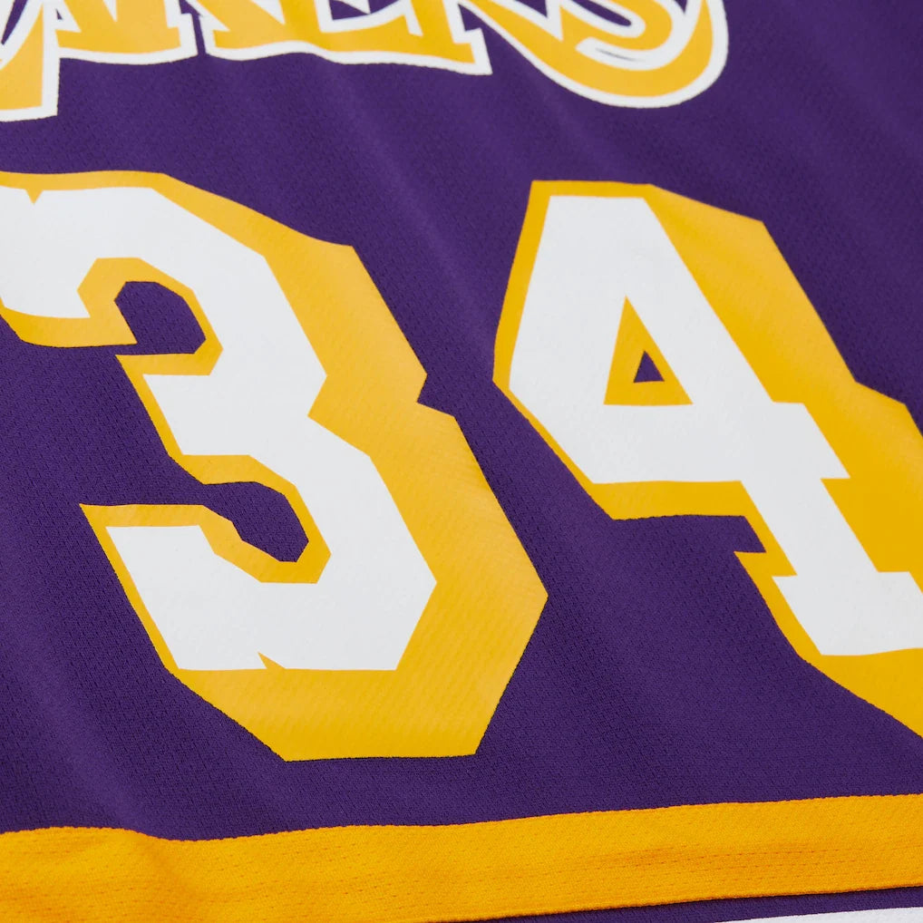 Shaquille O'Neal Los Angeles Lakers Mitchell & Ness Unisex Maxxed Out Fashion Hockey Jersey - Purple