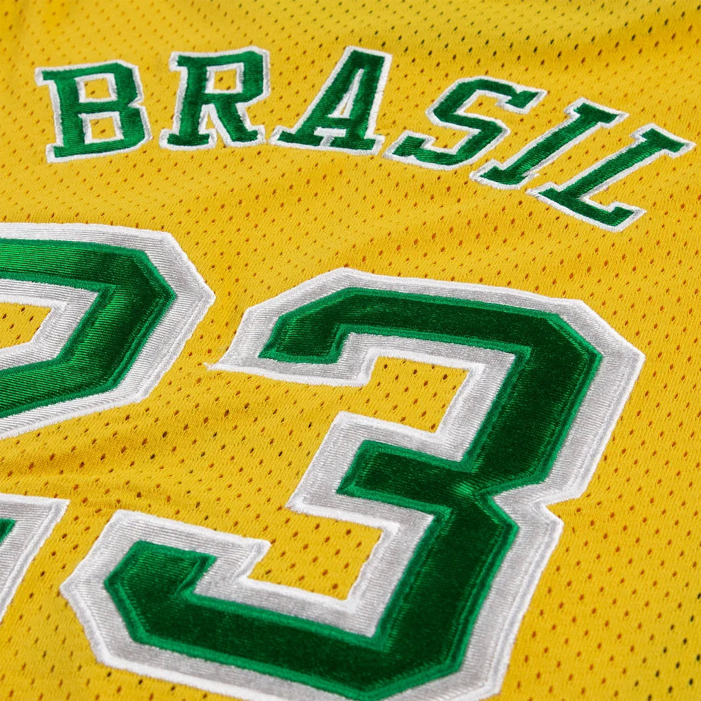 Brazil National Team Jordan Brand Youth Mesh Basketball Fashion Jersey - Yellow