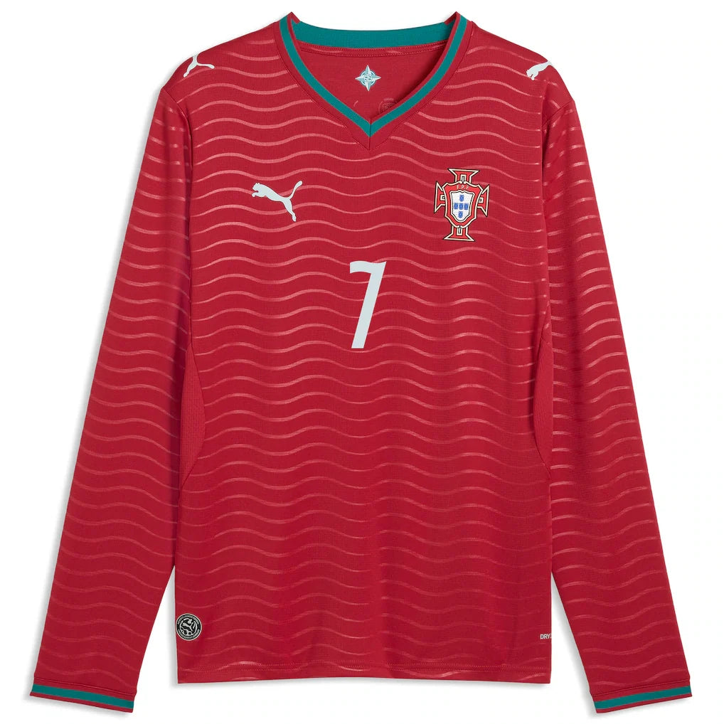 Cristiano Ronaldo Portugal National Team Puma 2026 Home Replica Long Sleeve Jersey - Red