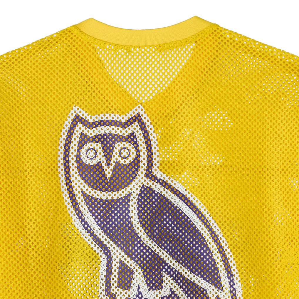 Los Angeles Lakers OVO x NBA Mesh Football Fashion Jersey - Gold