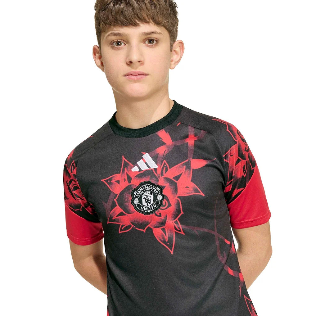 Manchester United adidas Youth Home 2026/27 Pre-Match Top - Red