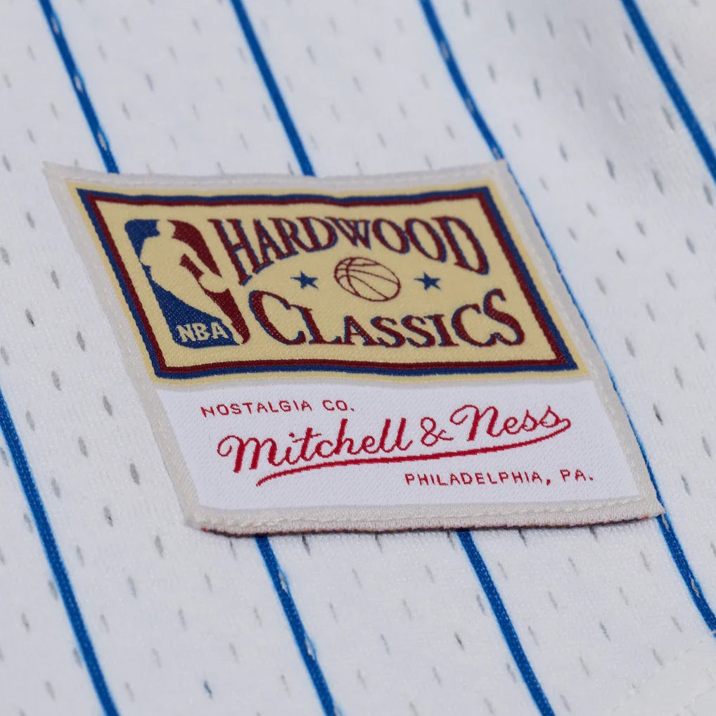 Minnesota Timberwolves Mitchell & Ness Head Coach Pinstripe Mesh Full-Button Baseball Jersey - White