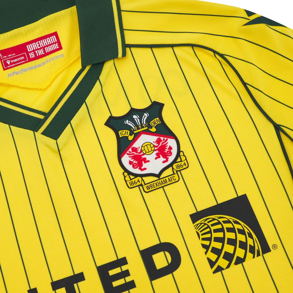 Wrexham Macron Youth 2025/26 Away Replica Jersey - Yellow