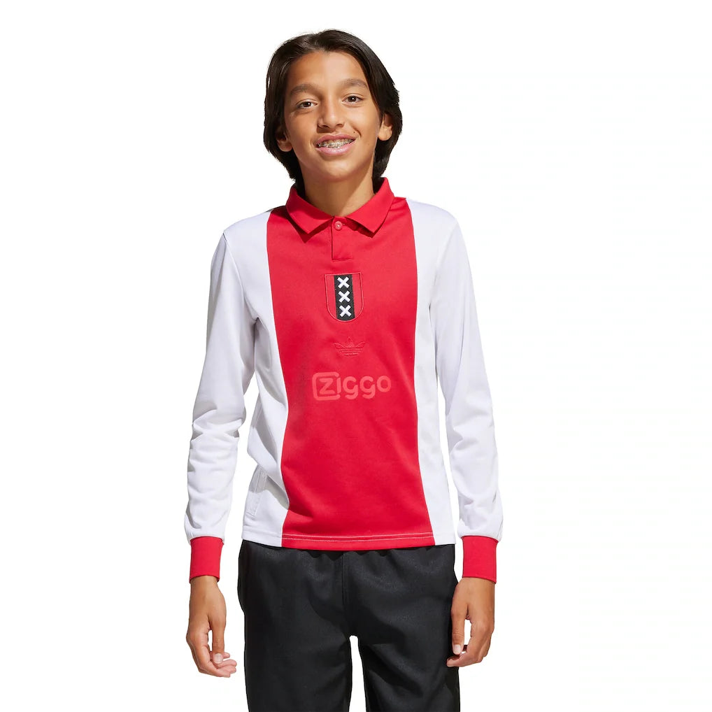 Ajax adidas Originals Youth 125th Anniversary Replica Long Sleeve Jersey - White