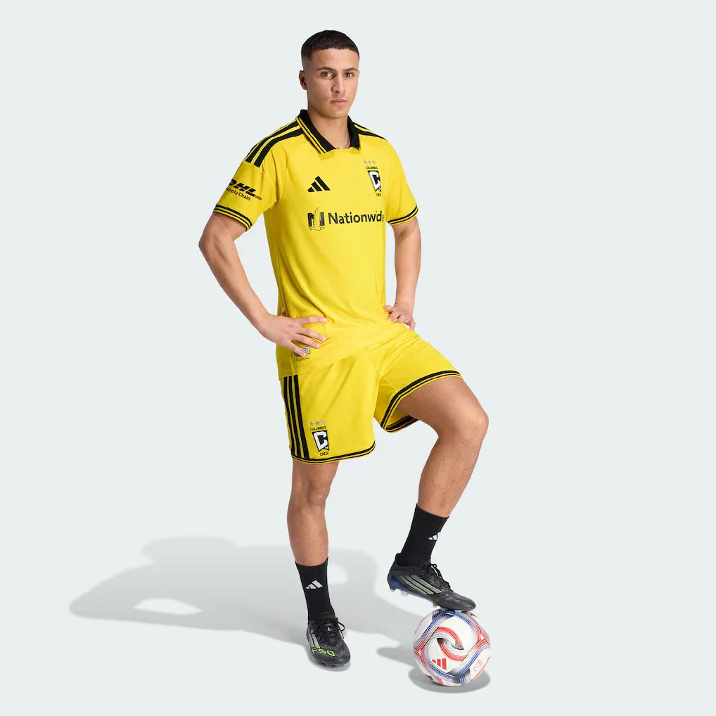 Columbus Crew adidas 2026 The Crafted for Excellence Kit On-Field Authentic Patch Jersey - Yellow