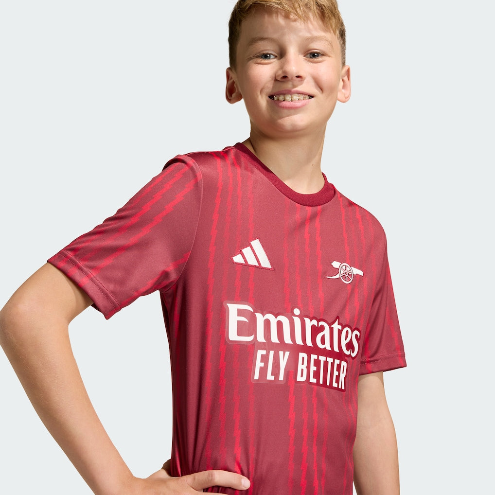 Arsenal adidas Youth 2025/26 Pre-Match Training Jersey - Red