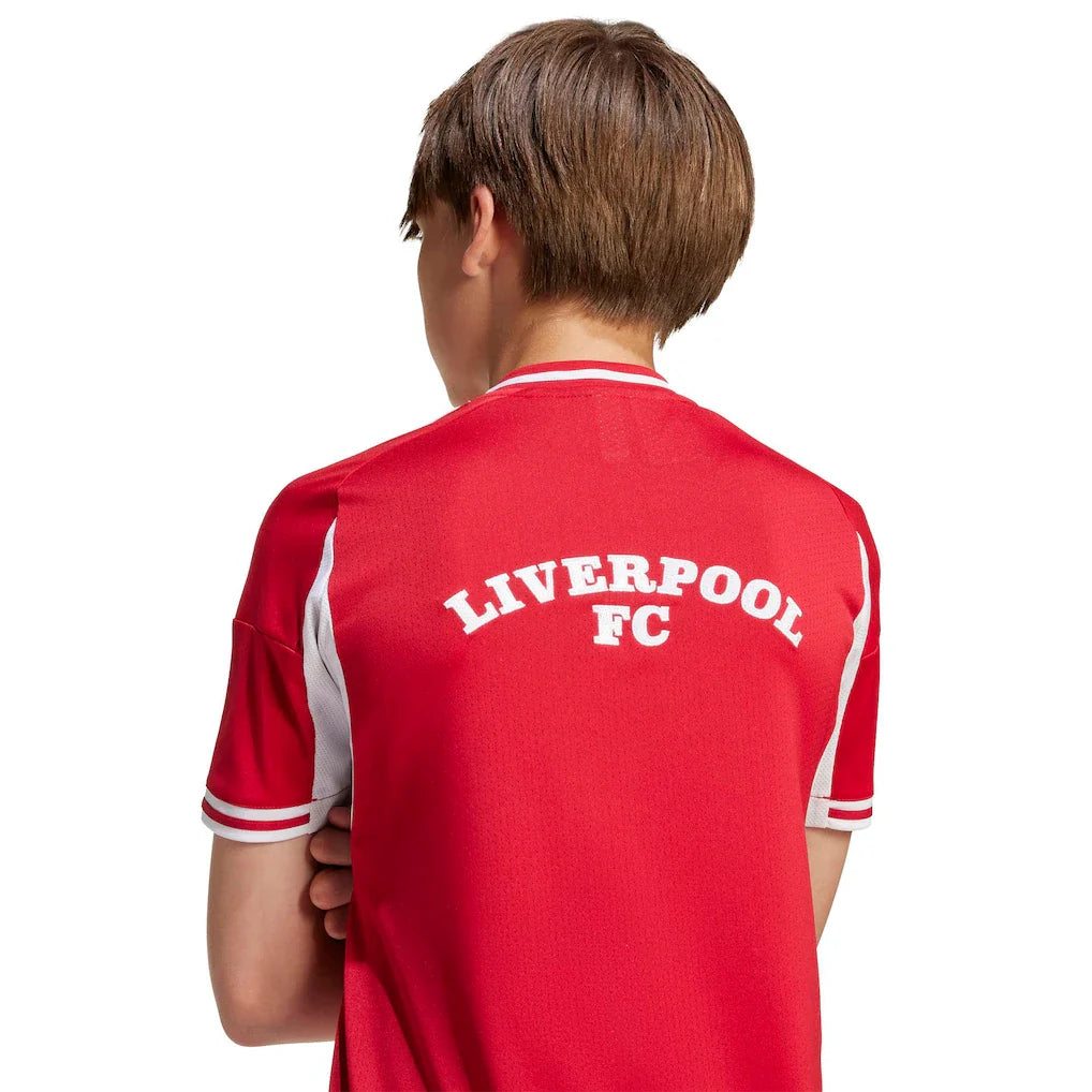 Liverpool adidas Youth Full-Button Baseball Jersey - Red