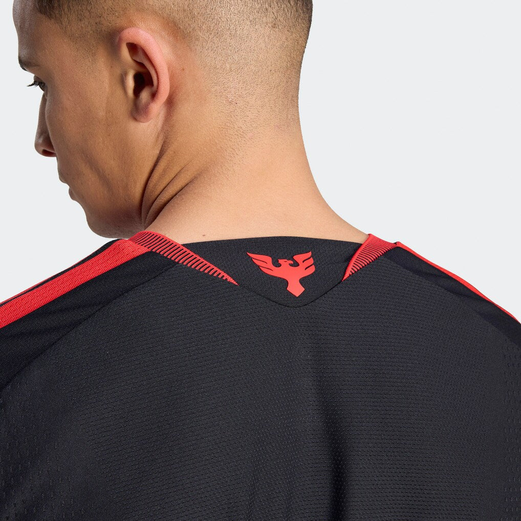 D.C. United adidas  2026 Black-and-Red Kit On-Field Authentic Patch Jersey - Black