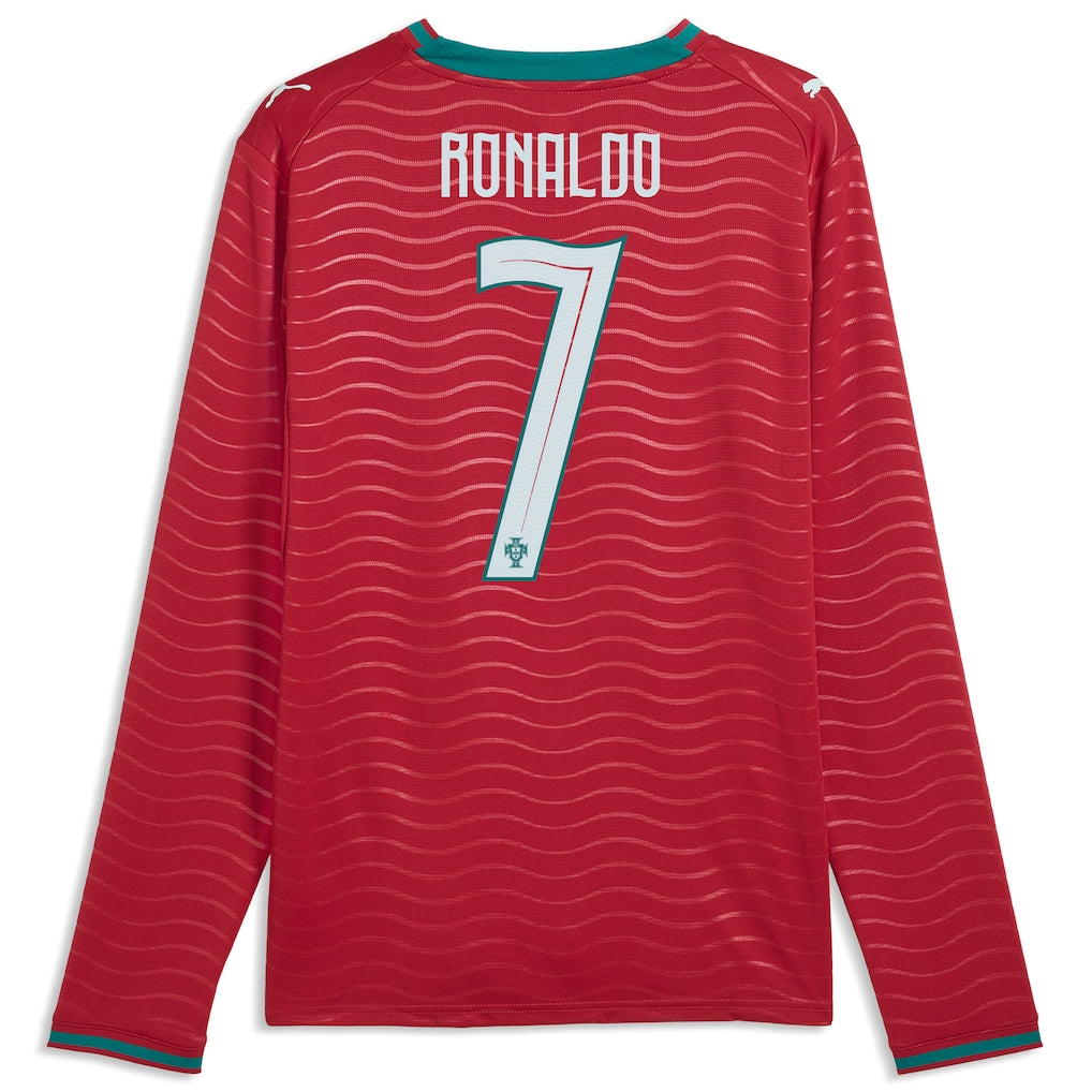 Cristiano Ronaldo Portugal National Team Puma 2026 Home Replica Long Sleeve Jersey - Red