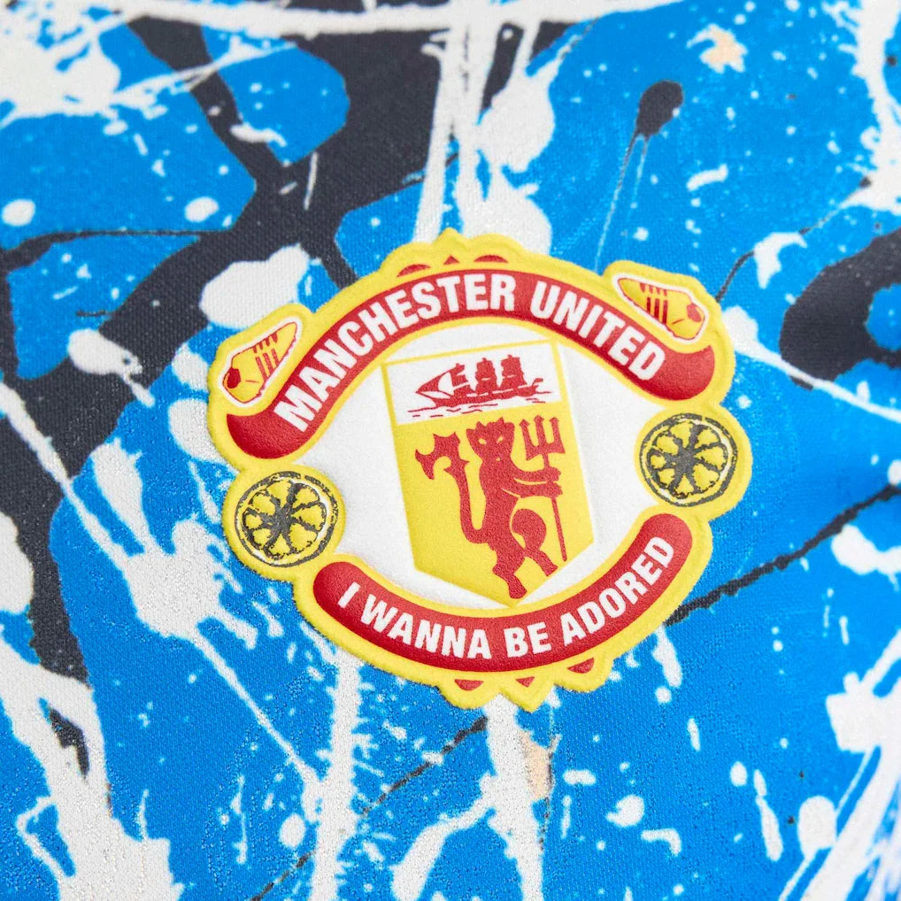Manchester United X Stone Roses adidas Long Sleeve Replica Jersey - Blue