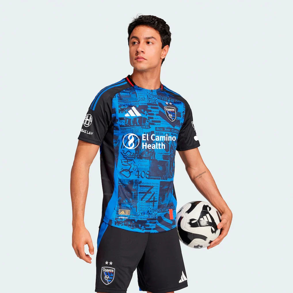 San Jose Earthquakes adidas 2025 Headliner Authentic Jersey - Black