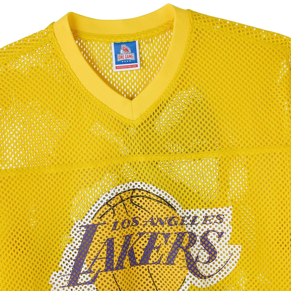 Los Angeles Lakers OVO x NBA Mesh Football Fashion Jersey - Gold