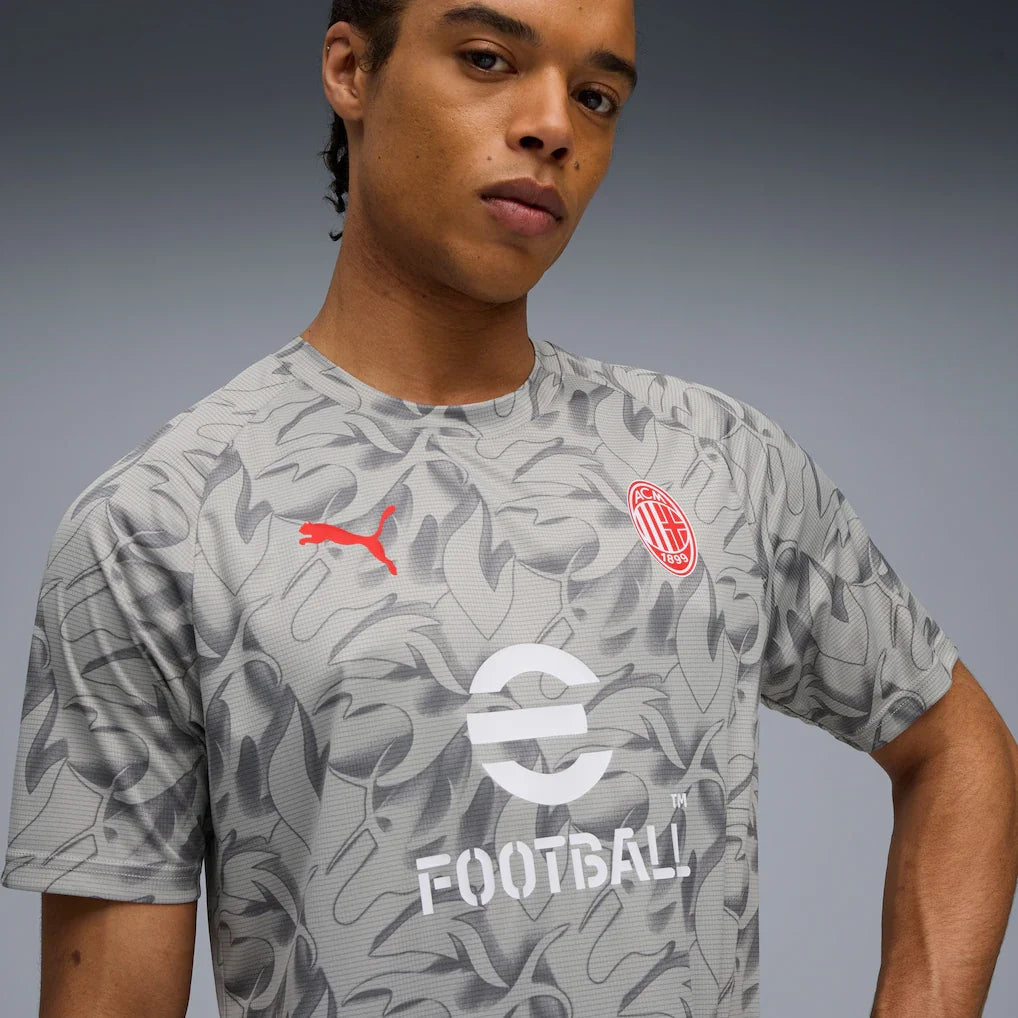 AC Milan Puma 2025/26 Pre-Match Training Jersey - Gray