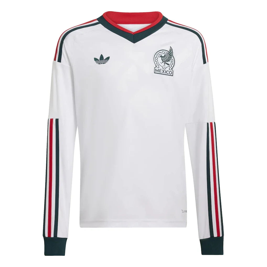 Mexico National Team adidas Youth 2026 Away Replica Long Sleeve Jersey - White