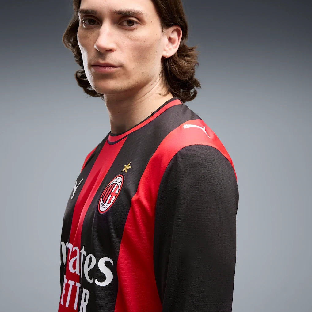 AC Milan Puma 2026/27 Home Replica Long Sleeve Jersey - Black/Red
