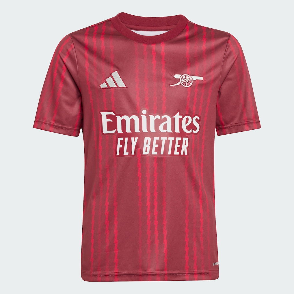 Arsenal adidas Youth 2025/26 Pre-Match Training Jersey - Red
