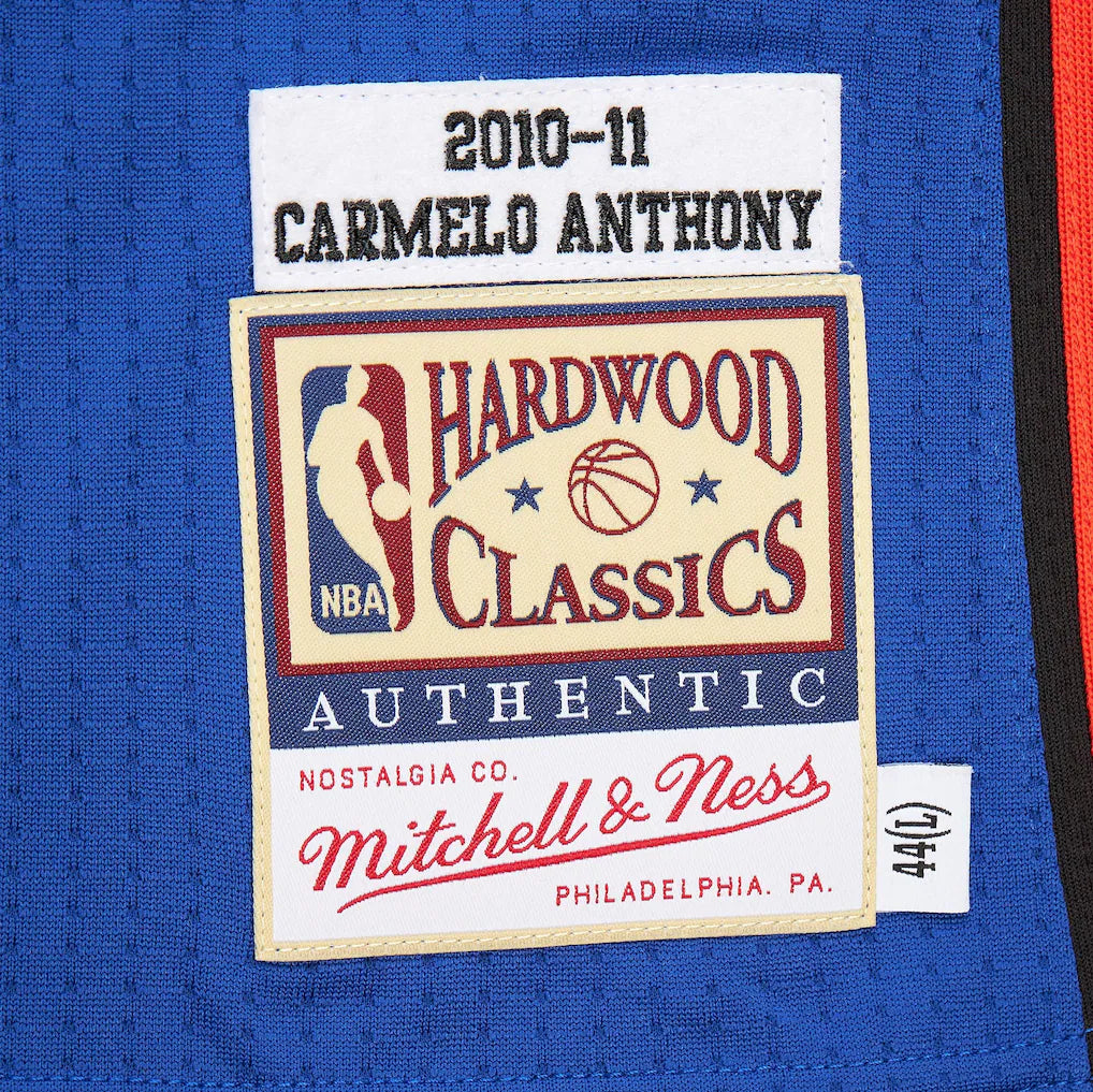 Carmelo Anthony New York Knicks Mitchell & Ness 2010/11 Hardwood Classics Authentic Jersey - Blue