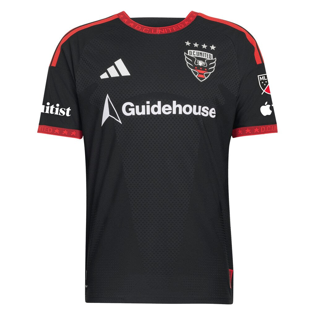 D.C. United adidas  2026 Black-and-Red Kit On-Field Authentic Patch Jersey - Black