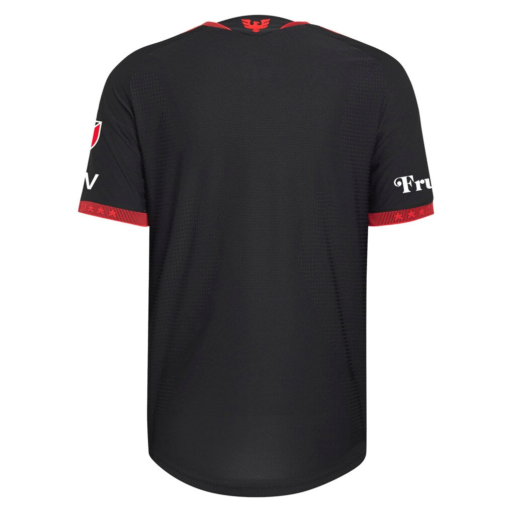 D.C. United adidas  2026 Black-and-Red Kit On-Field Authentic Patch Jersey - Black